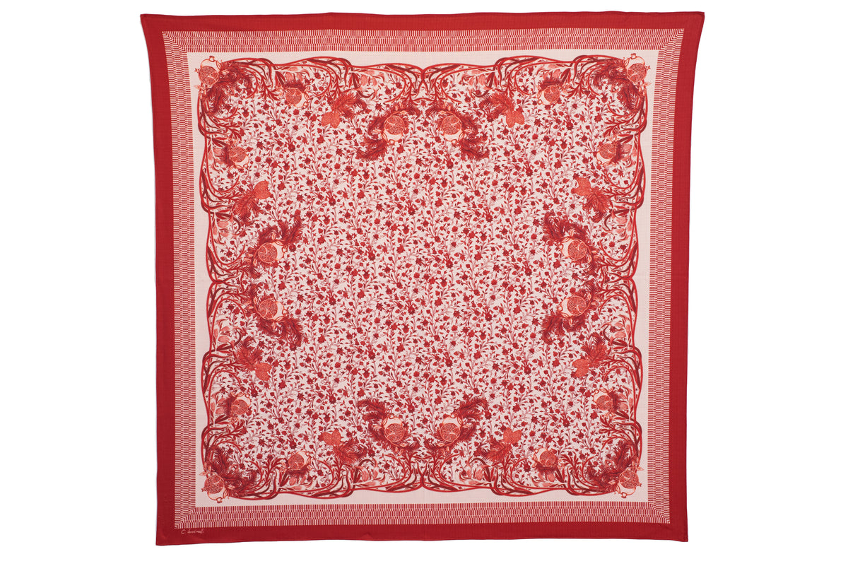 MANTEL ALMA - ESTAMPA LIBERTY ROMÃ VERMELHA