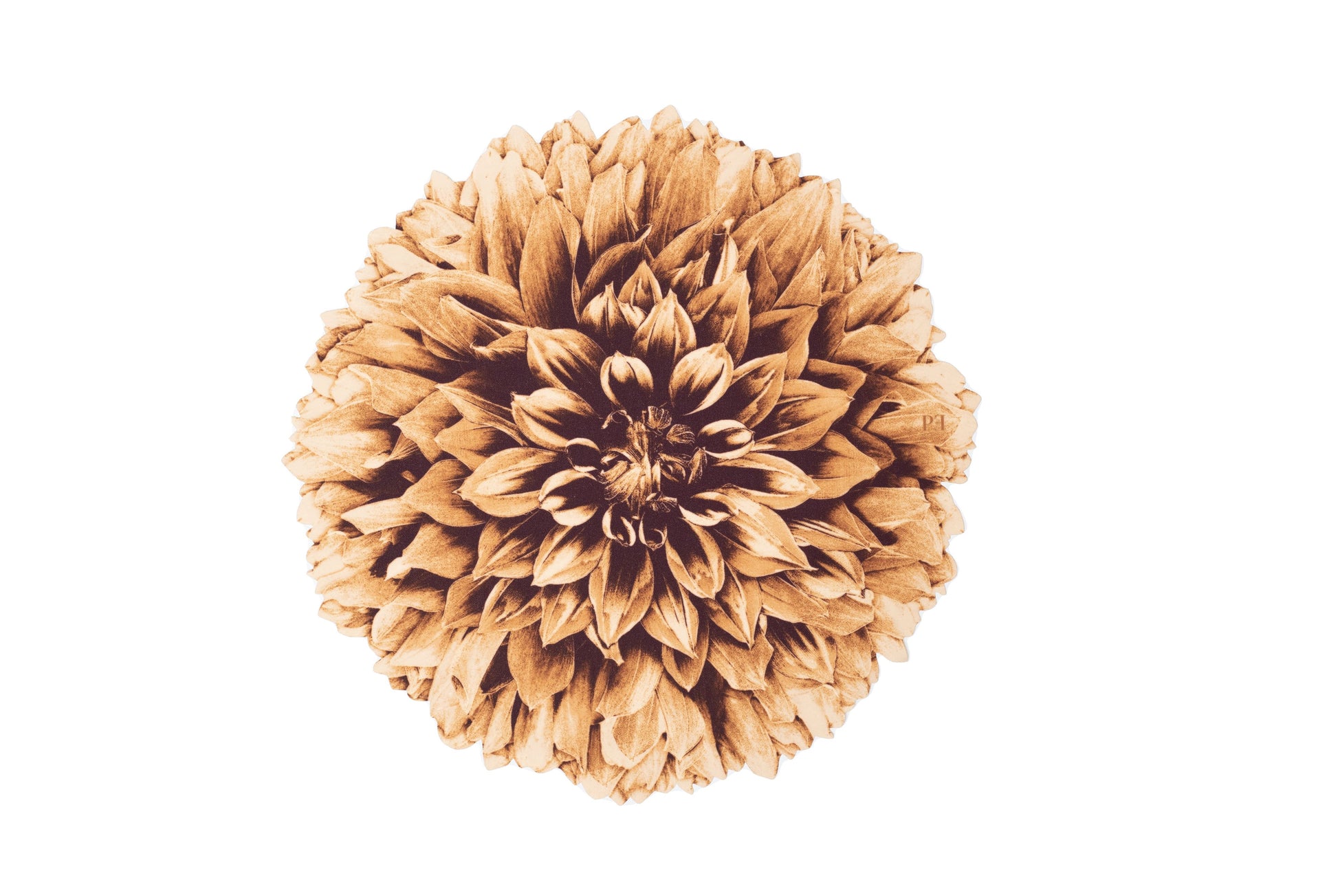 JOGO AMERICANO FLOR DE TECIDO IMPERMEÁVEL - ESTAMPA CRISÂNTEMO DOURADO PAZ