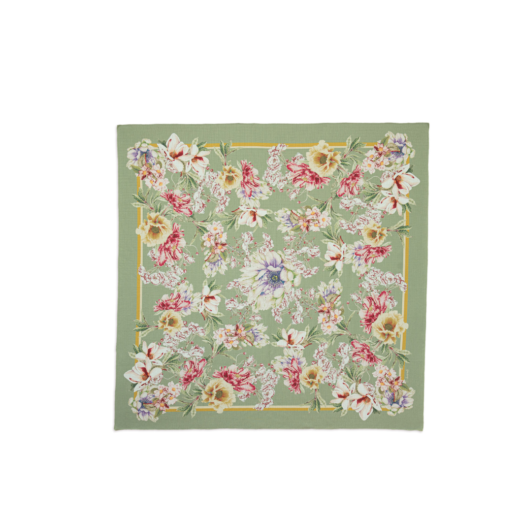 MANTEL ALMA - ESTAMPA FLORAL VERDE MENTA