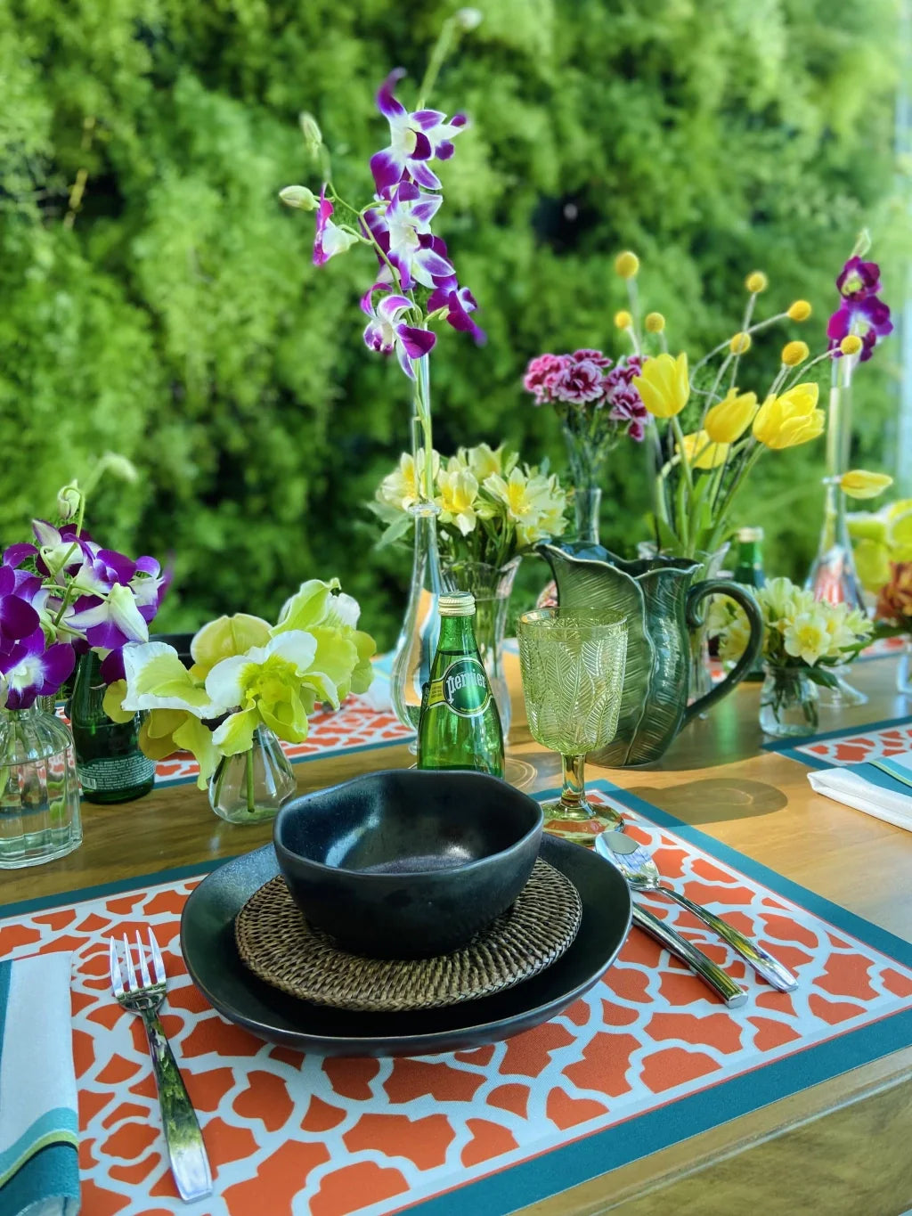 JOGO AMERICANO RETANGULAR DE TECIDO IMPERMEÁVEL - ESTAMPA MARROQUINA 