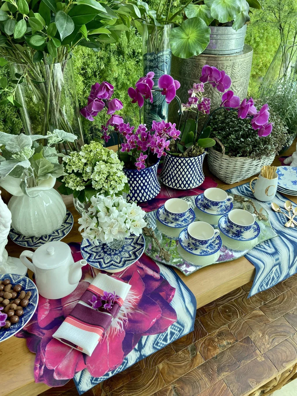 JOGO AMERICANO FLOR VIDA DE TECIDO IMPERMEÁVEL - ESTAMPA PINK