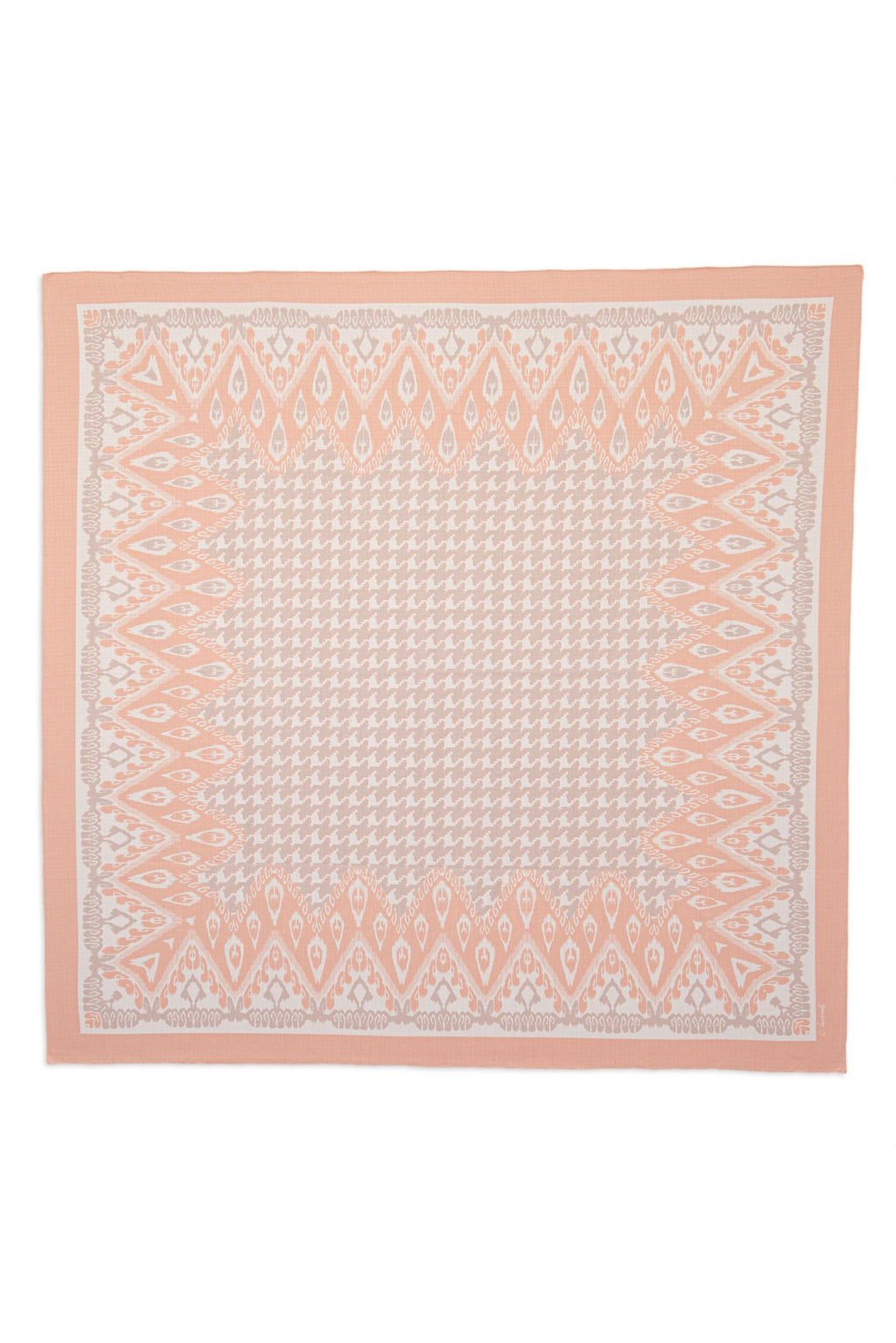 MANTEL ALMA - ESTAMPA PADRONAGENS IKAT E PIED DE POULE ROSA