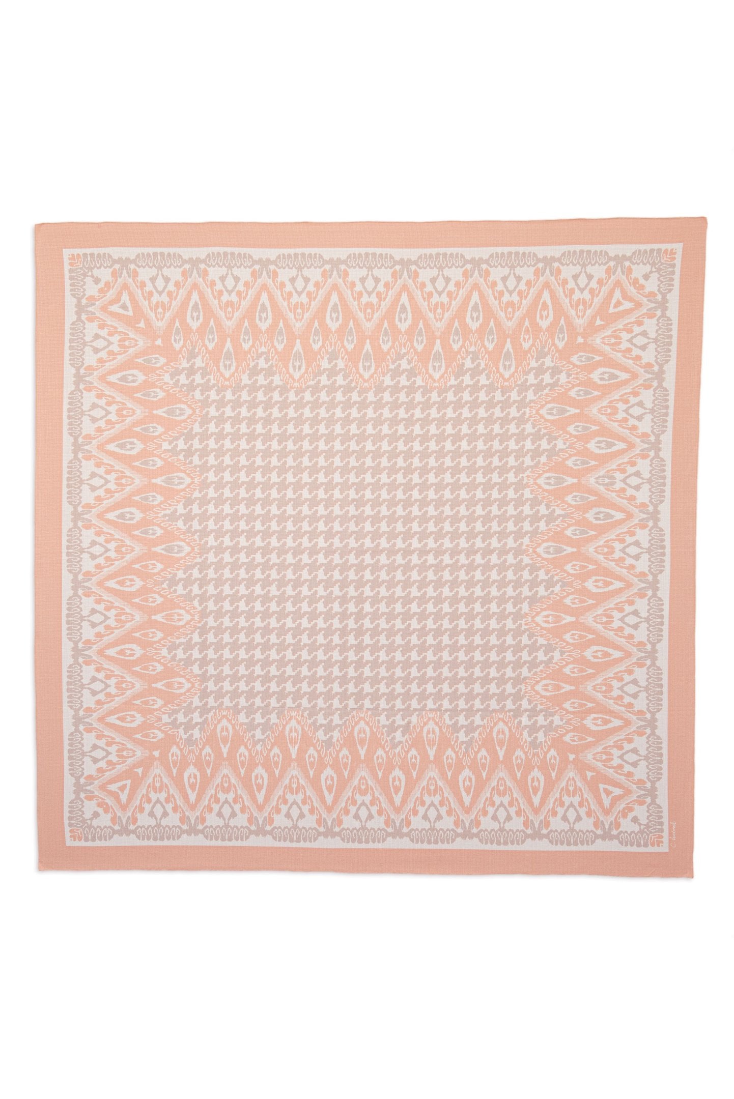 MANTEL ALMA - ESTAMPA PADRONAGENS IKAT E PIED DE POULE ROSA