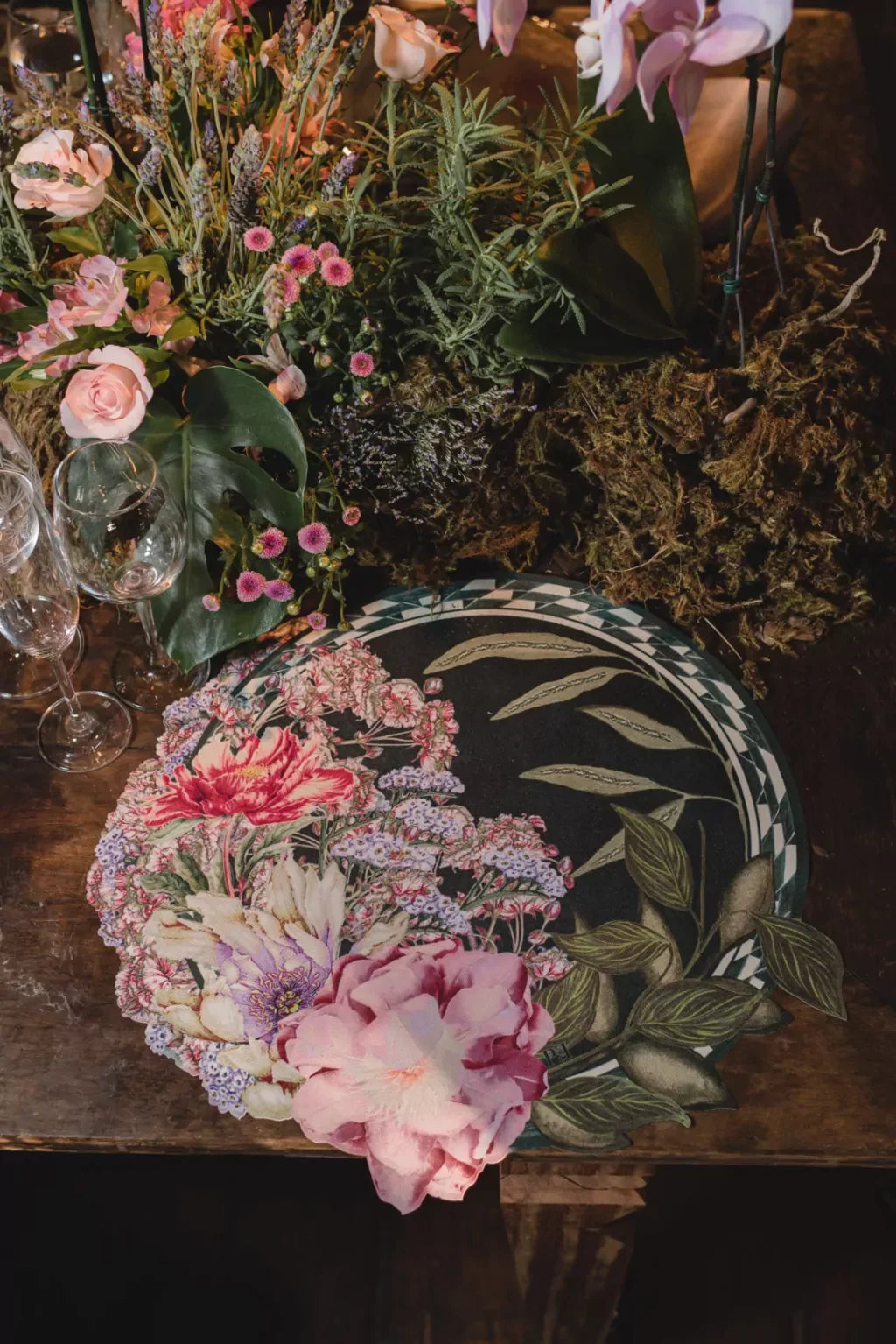 JOGO AMERICANO REDONDO DE TECIDO IMPERMEÁVEL - ESTAMPA LISA CAMPO