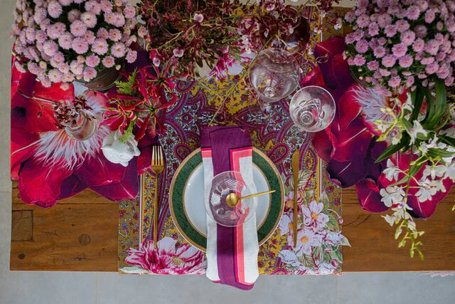 GUARDANAPO DE TECIDO EM LINHO PINK COM TOQUE MACIO - FAMÍLIA LA VIDA