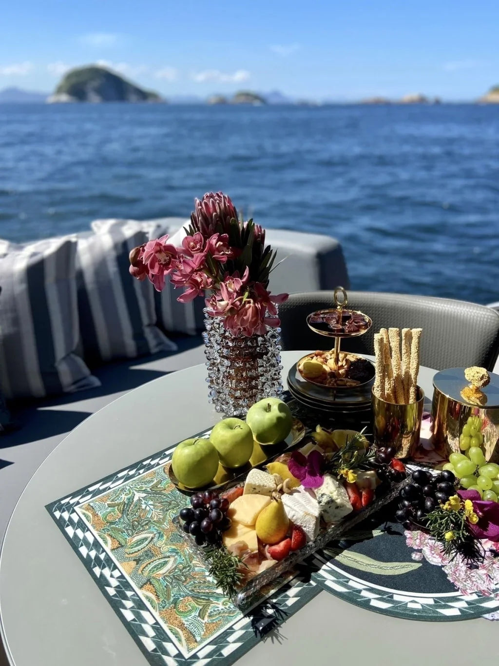 JOGO AMERICANO REDONDO DE TECIDO IMPERMEÁVEL - ESTAMPA LISA CAMPO