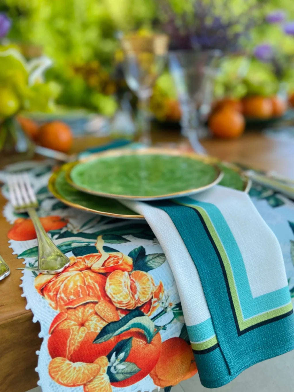 JOGO AMERICANO RETANGULAR DE TECIDO IMPERMEÁVEL - ESTAMPA RENDA RENASCENÇA