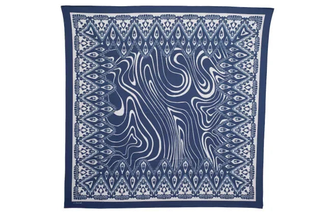 MANTEL ALMA - ESTAMPA PADRONAGENS IKAT E MAR AZUL