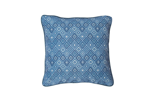 ALMOFADA AZUL ESTAMPA GEOMÉTRICA 42X42