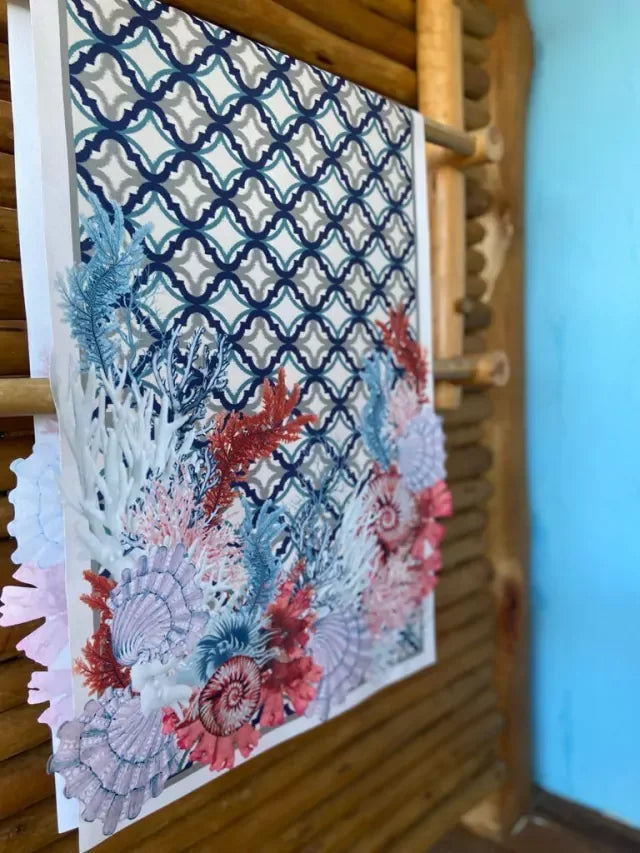 CAMINHO DE MESA AZUL DE TECIDO IMPERMEÁVEL - ESTAMPA MARROQUINA FAMÍLIA EL MAR