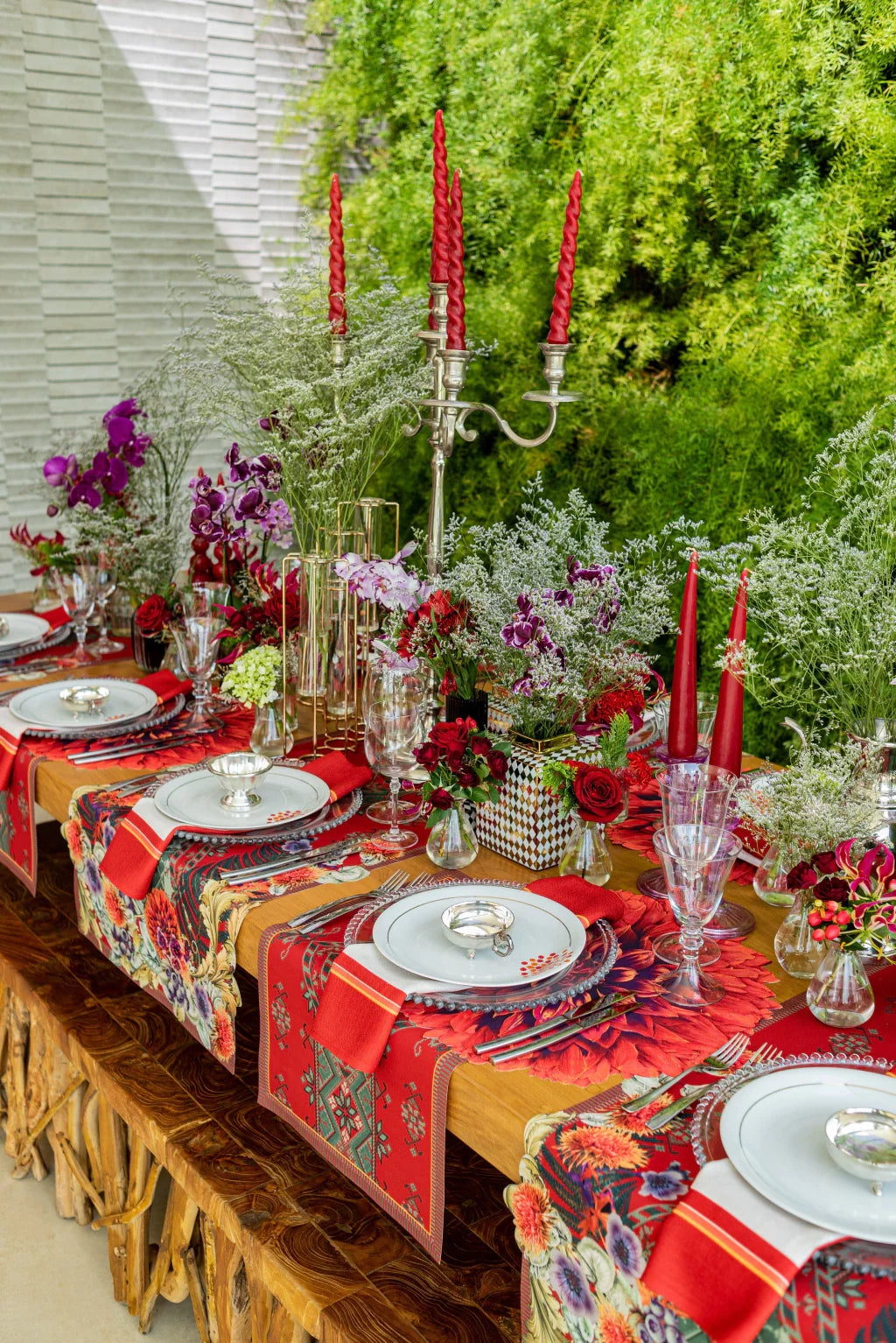 JOGO AMERICANO FLOR DE TECIDO IMPERMEÁVEL - ESTAMPA CRISÂNTEMO LARANJA LA GLORIA