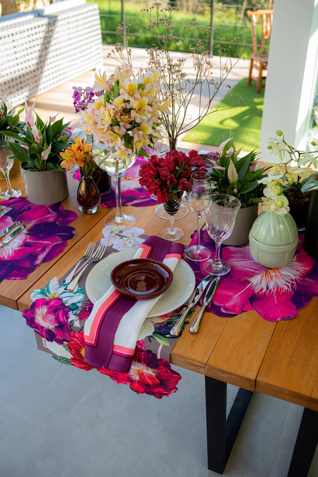 JOGO AMERICANO RETANGULAR DE TECIDO IMPERMEÁVEL - ESTAMPA LISA VIDA