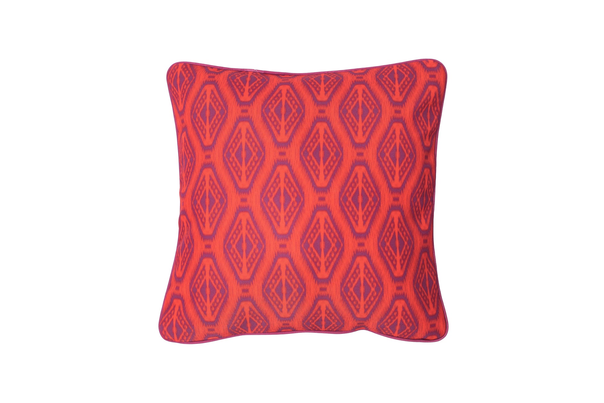 ALMOFADA VERMELHA ESTAMPA IKAT 42X42
