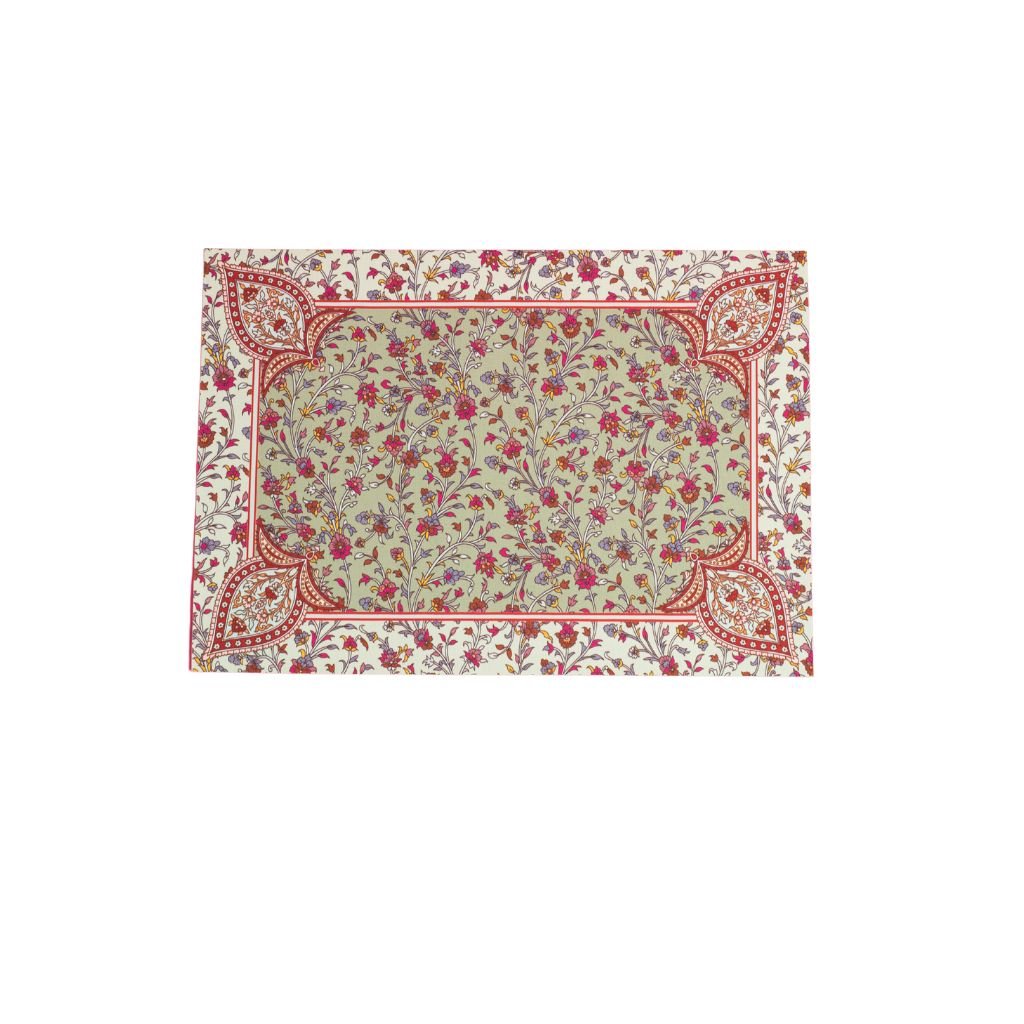 JOGO AMERICANO RETANGULAR DE TECIDO IMPERMEÁVEL - ESTAMPA CASHMERE VERDE MENTA