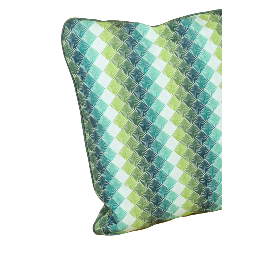 ALMOFADA VERDE AZUL ESTAMPA ORIENTAL 42X42