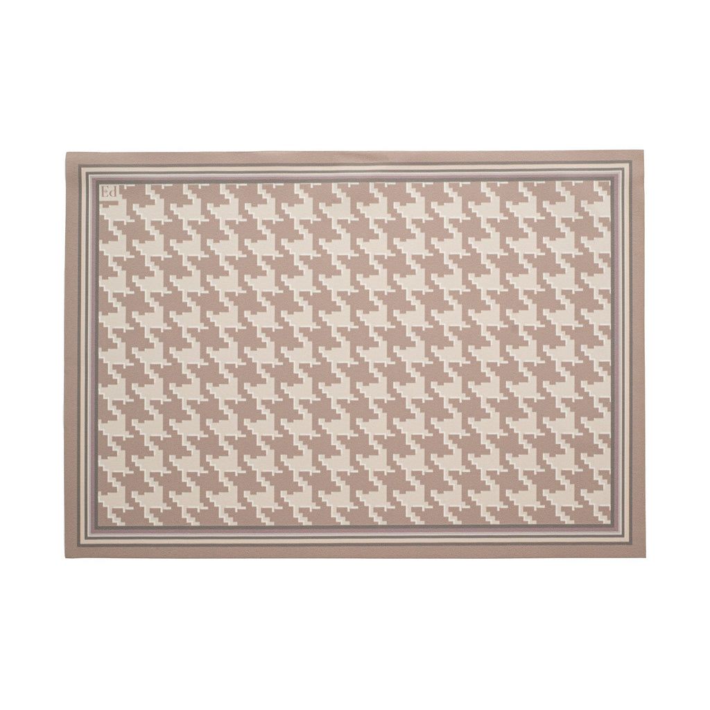 JOGO AMERICANO RETANGULAR DE TECIDO IMPERMEÁVEL - ESTAMPA PIED DE POULE CINZA