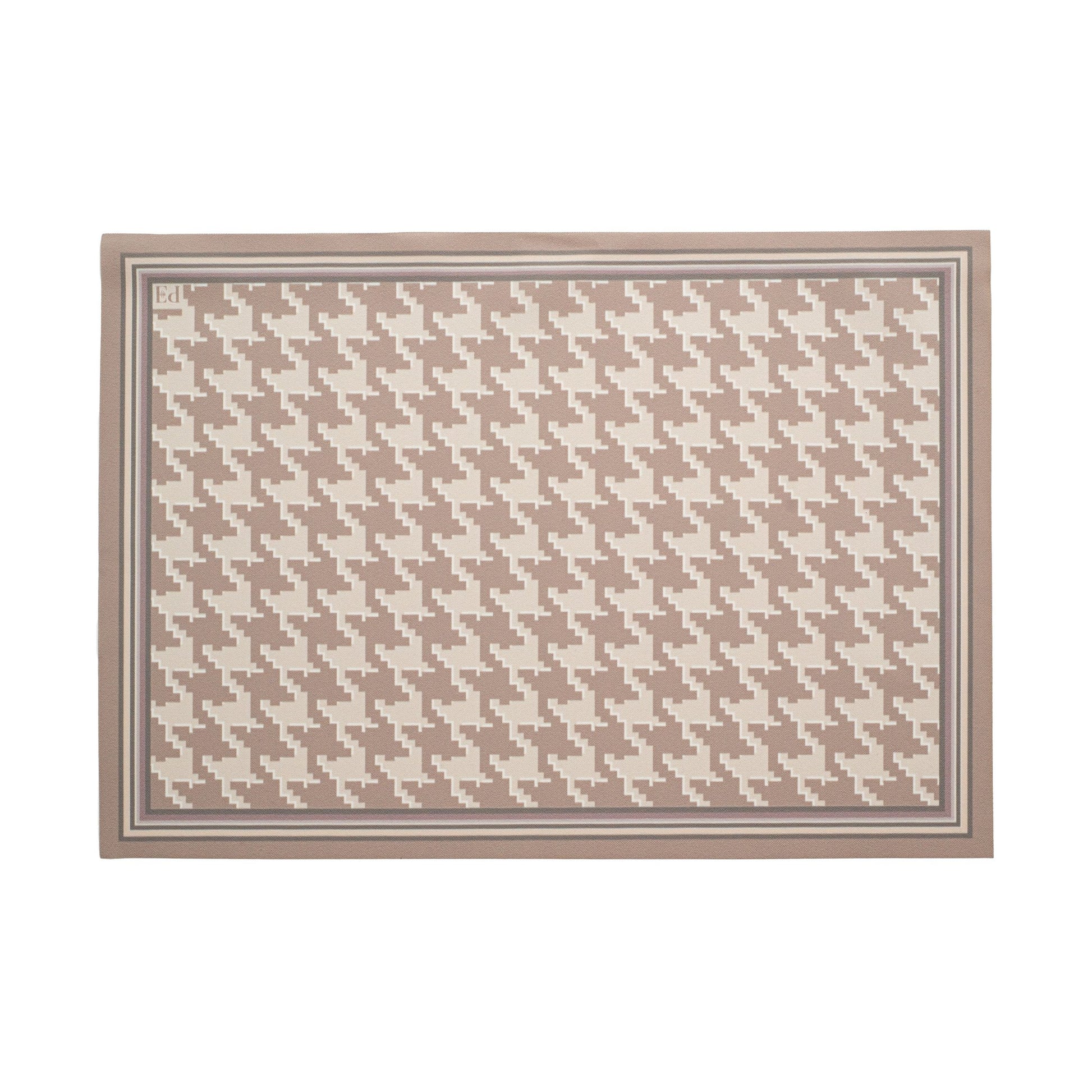 JOGO AMERICANO RETANGULAR DE TECIDO IMPERMEÁVEL - ESTAMPA PIED DE POULE CINZA