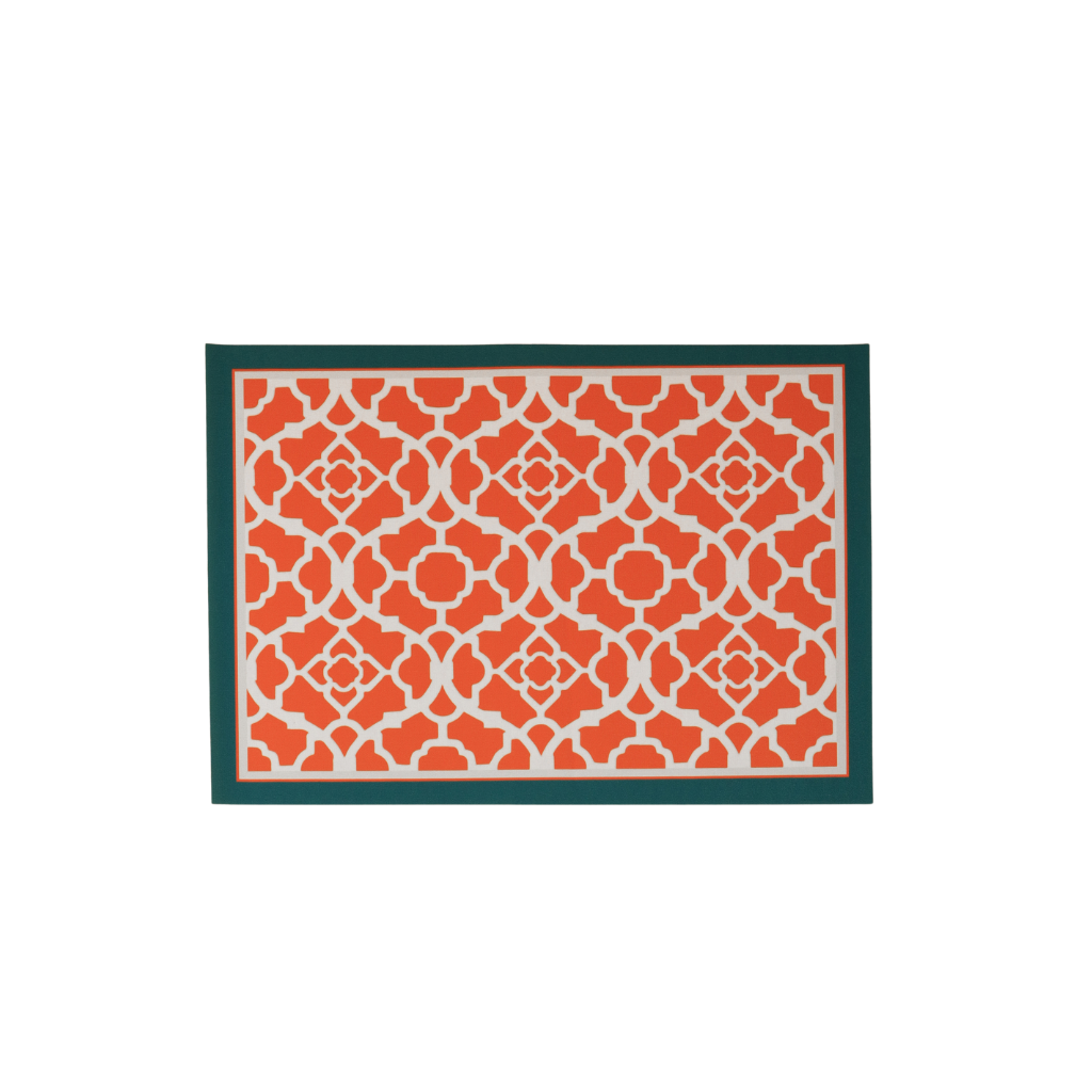 JOGO AMERICANO RETANGULAR DE TECIDO IMPERMEÁVEL - ESTAMPA MARROQUINA 