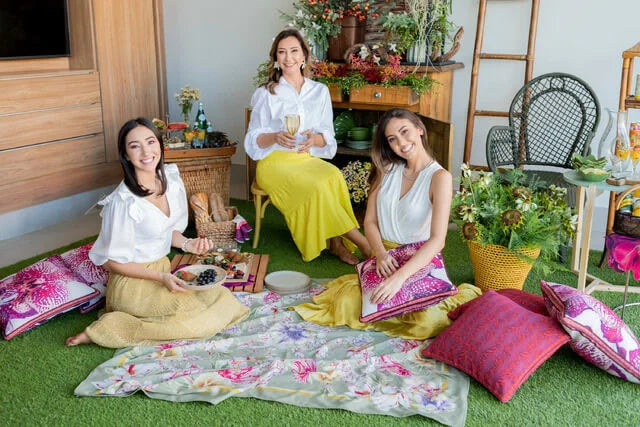 MANTEL ALMA - ESTAMPA FLORAL VERDE MENTA