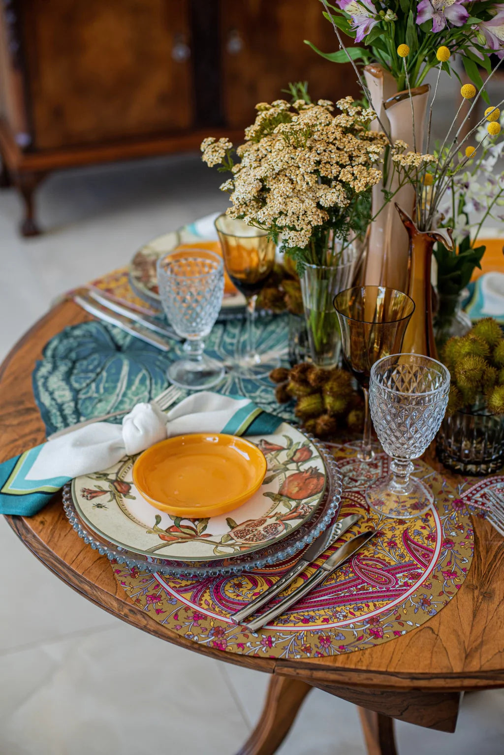 JOGO AMERICANO FOLHA DE TECIDO IMPERMEÁVEL - ESTAMPA VERDE LA VIDA