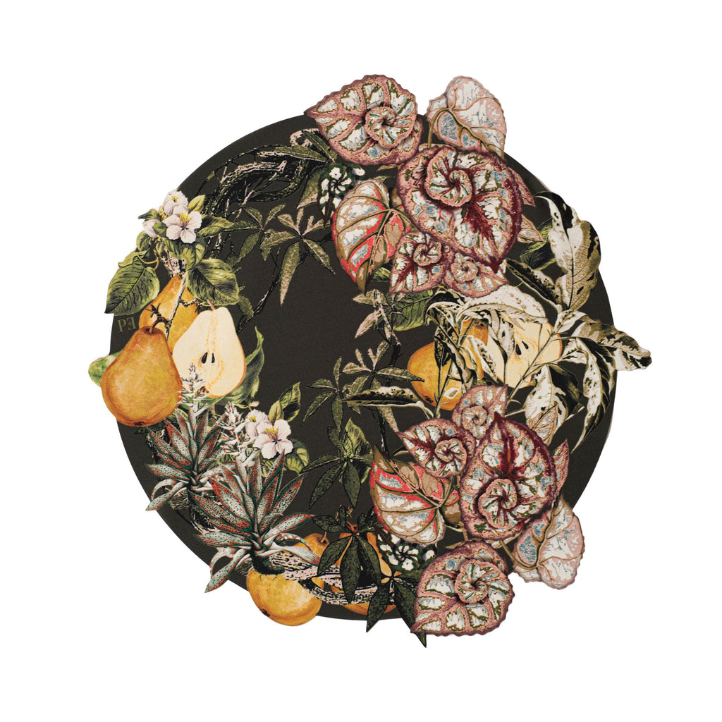 JOGO AMERICANO REDONDO DE TECIDO IMPERMEÁVEL - ESTAMPA LISO BOSQUE