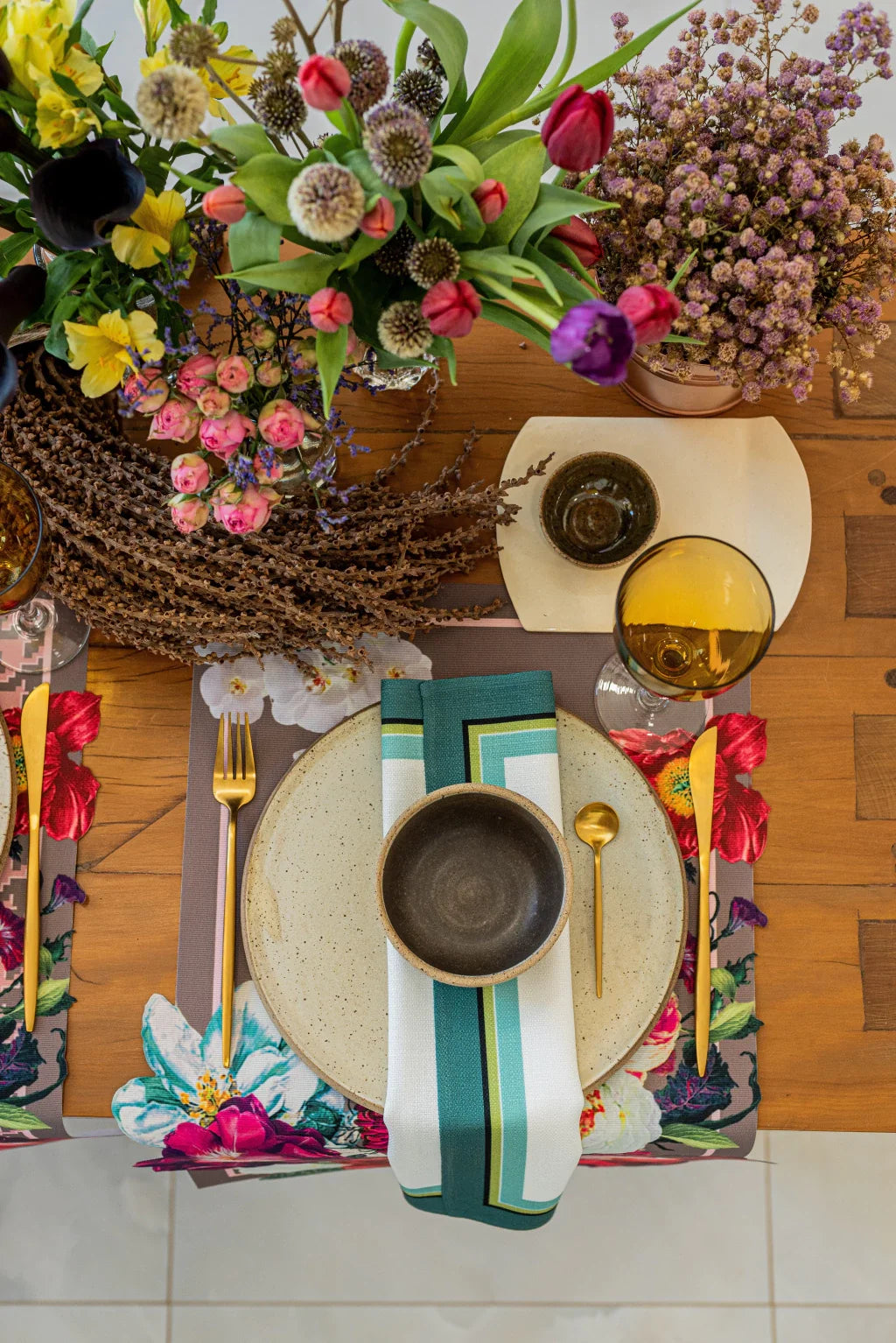 JOGO AMERICANO RETANGULAR DE TECIDO IMPERMEÁVEL - ESTAMPA LISA VIDA