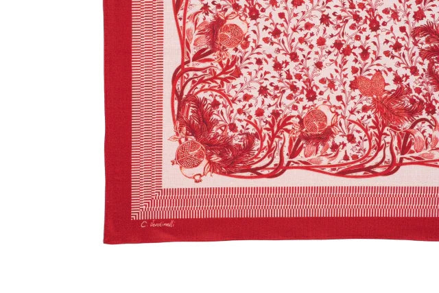 MANTEL ALMA - ESTAMPA LIBERTY ROMÃ VERMELHA