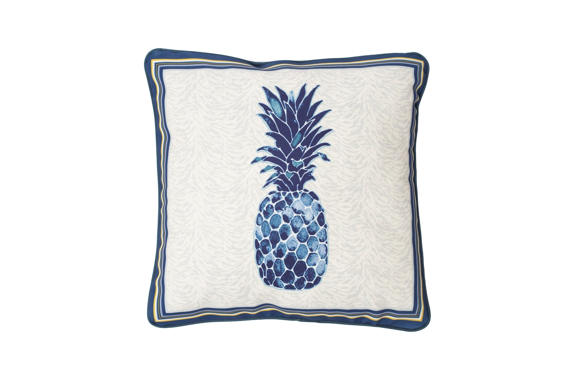 ALMOFADA AZUL ESTAMPA ZEBRA ABACAXI 42X42