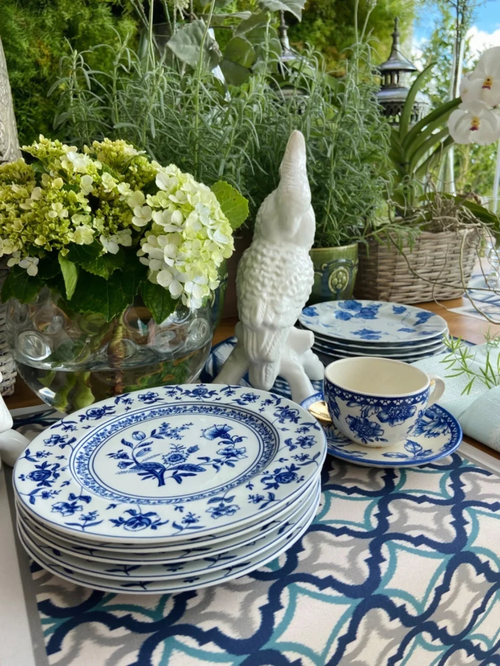 JOGO AMERICANO RETANGULAR DE TECIDO IMPERMEÁVEL - ESTAMPA MARROQUINA MAR