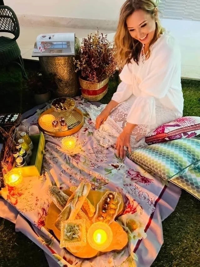 MANTEL ALMA - ESTAMPA FLORAL LILÁS