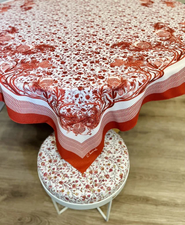 MANTEL ALMA - ESTAMPA LIBERTY ROMÃ VERMELHA