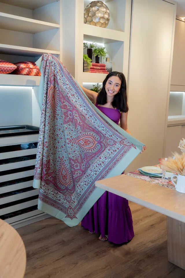 MANTEL ALMA - ESTAMPA CASHMERE VERDE MENTA