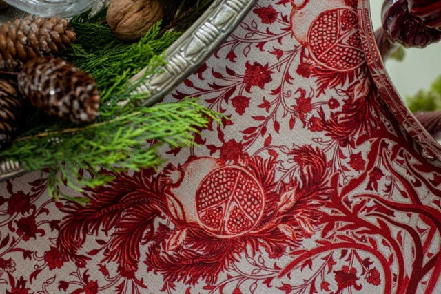 MANTEL ALMA - ESTAMPA LIBERTY ROMÃ VERMELHA