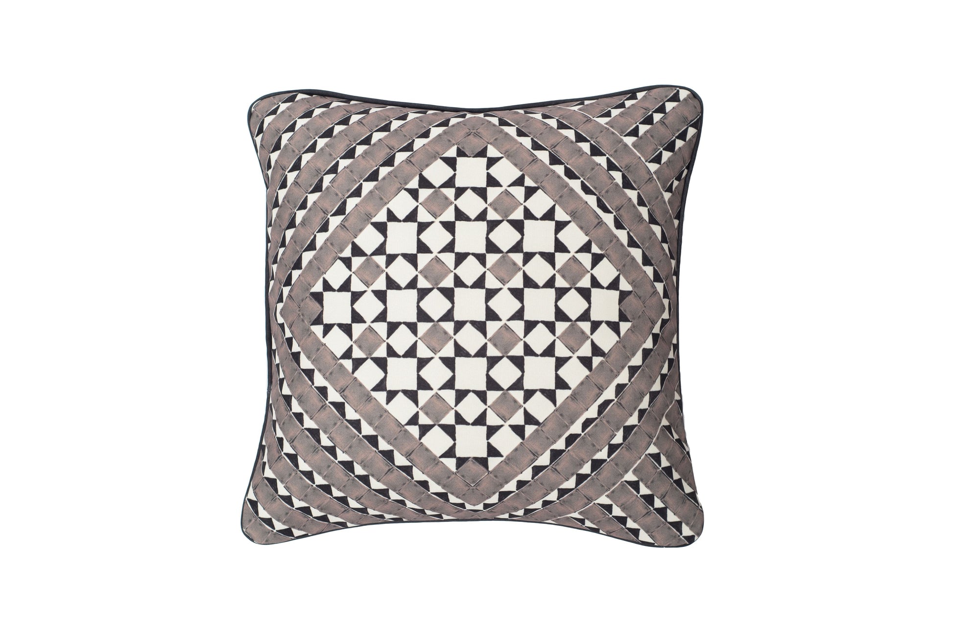 ALMOFADA PRETO E BRANCO ESTAMPA GEOMÉTRICA 42X42