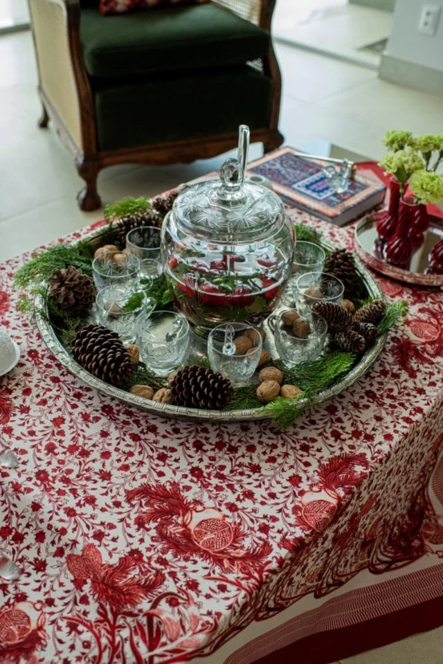 MANTEL ALMA - ESTAMPA LIBERTY ROMÃ VERMELHA