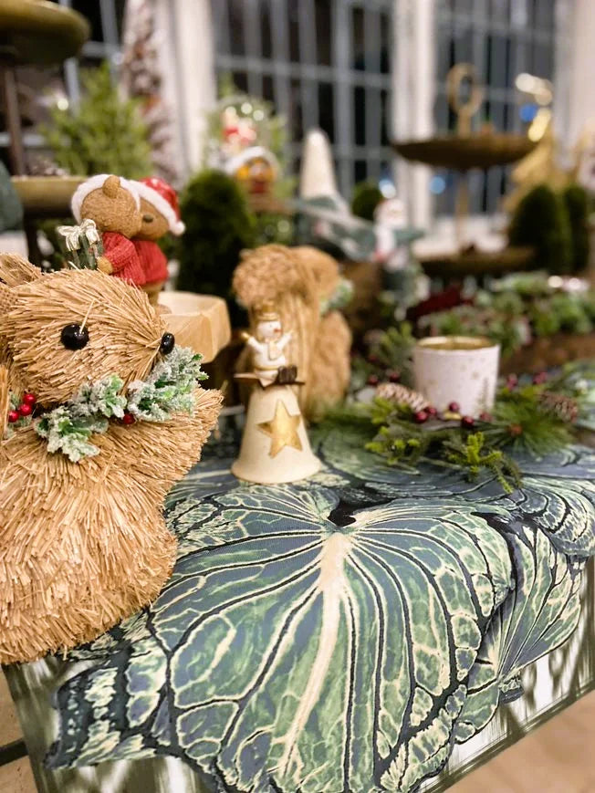 JOGO AMERICANO FOLHA IKAT DE TECIDO IMPERMEÁVEL - ESTAMPA VERDE LA VIDA