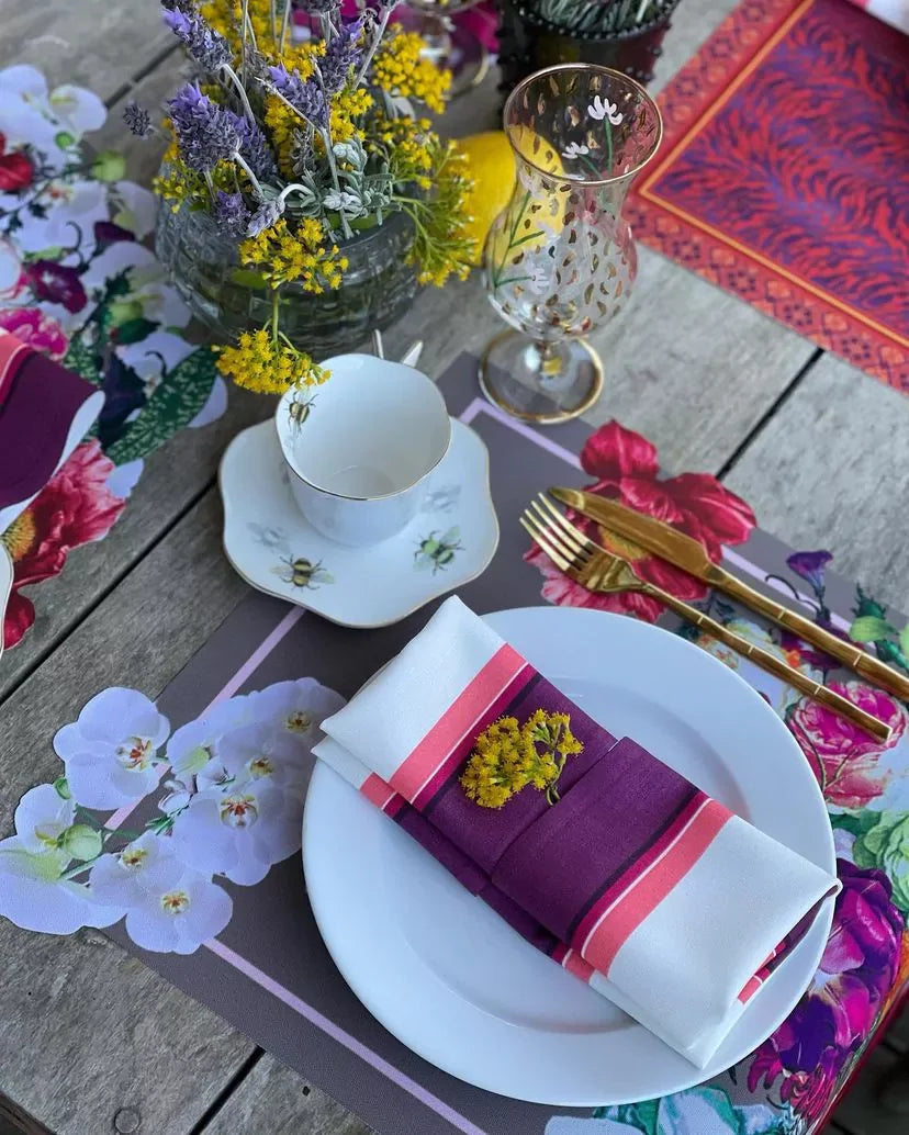 JOGO AMERICANO RETANGULAR DE TECIDO IMPERMEÁVEL - ESTAMPA LISA VIDA