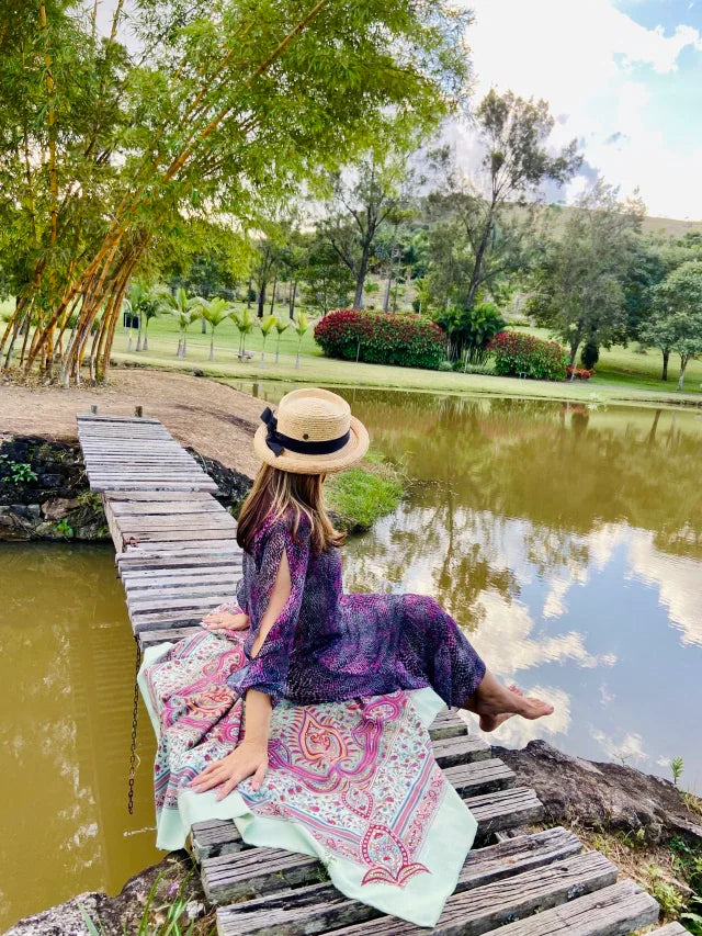 MANTEL ALMA - ESTAMPA CASHMERE VERDE MENTA