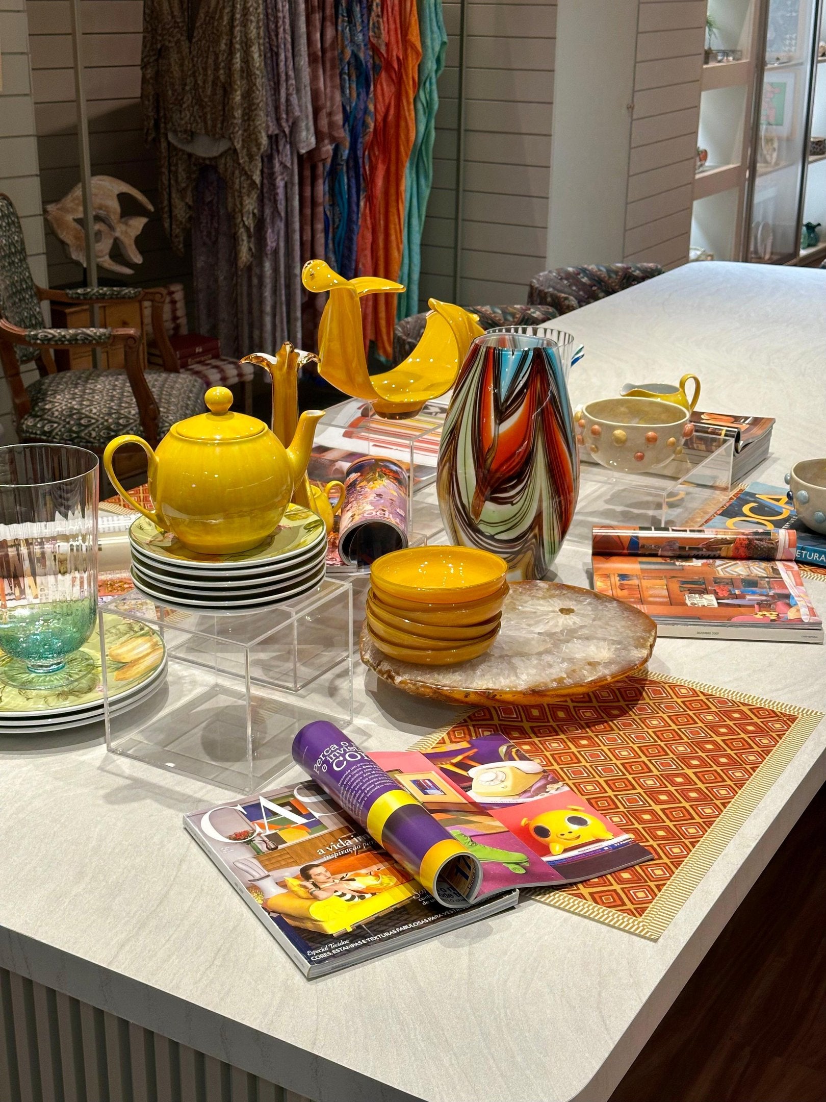 JOGO AMERICANO RETANGULAR DE TECIDO IMPERMEÁVEL - ESTAMPA GEOMÉTRICA PARAÍSO