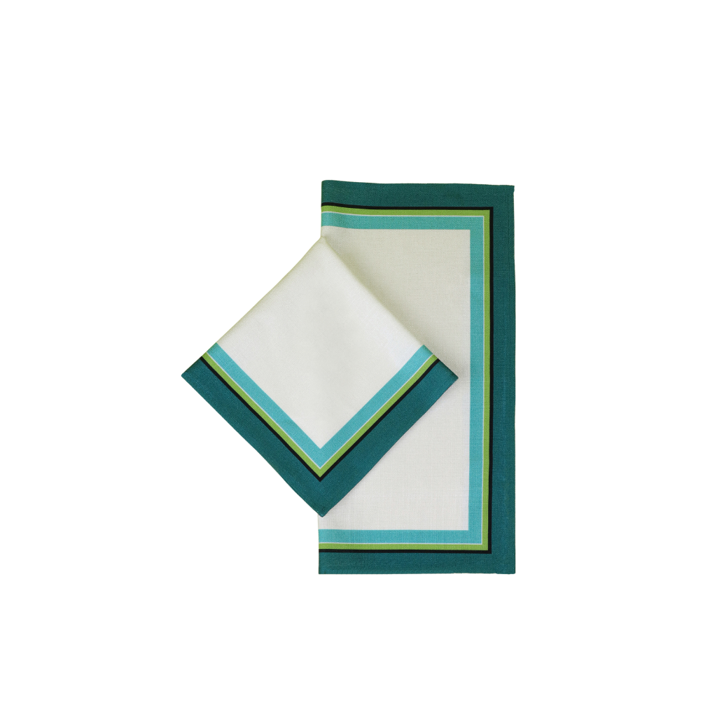 GUARDANAPO DE TECIDO EM LINHO VERDE COM TOQUE MACIO - FAMÍLIA LA MANDARINA