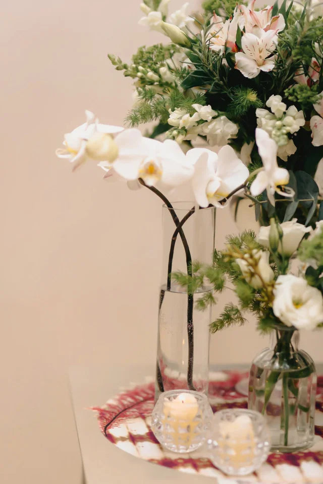 JOGO AMERICANO REDONDO DE TECIDO IMPERMEÁVEL - ESTAMPA ABSTRATA MAGENTA