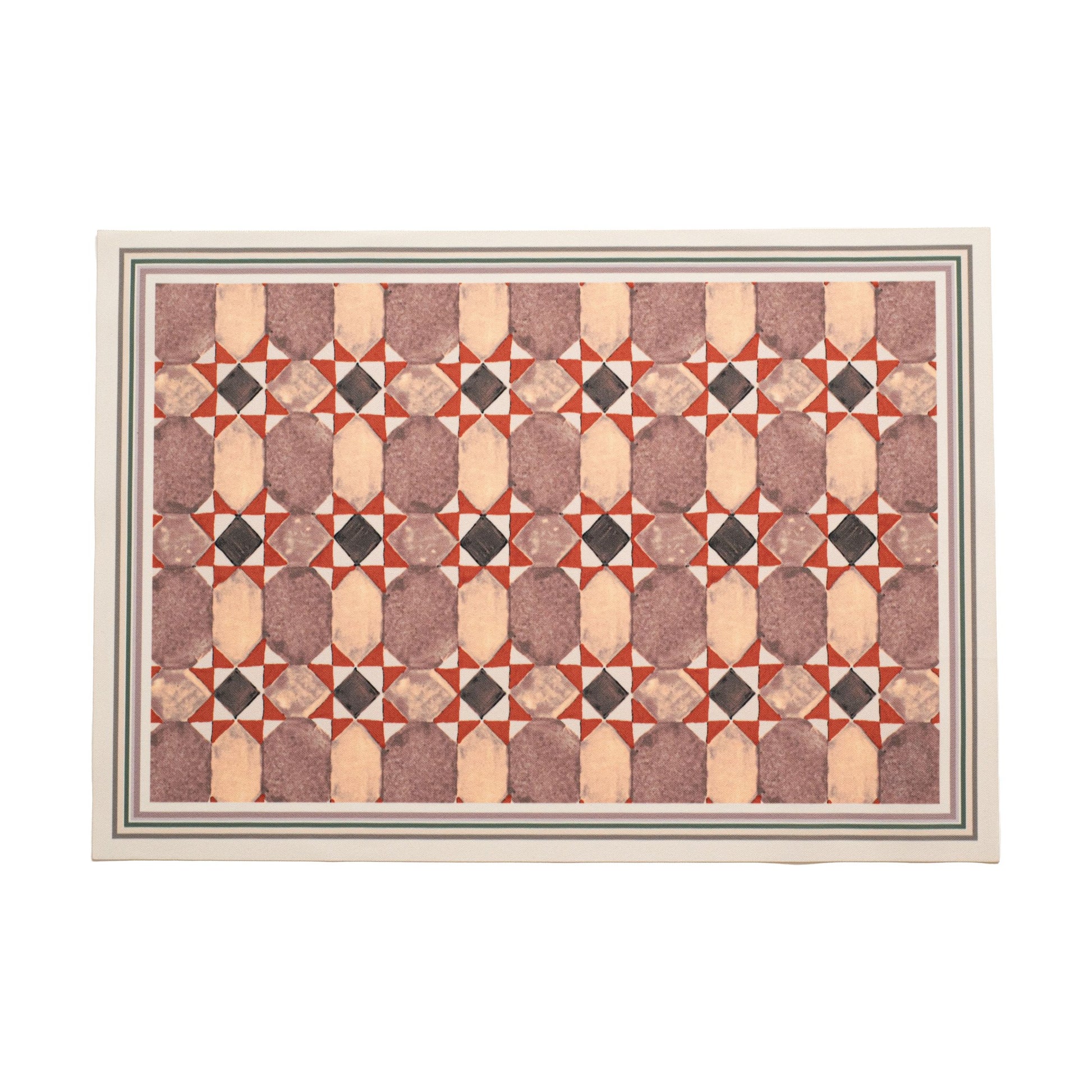 JOGO AMERICANO RETANGULAR DE TECIDO IMPERMEÁVEL - ESTAMPA GEOMÉTRICA ABSTRATA