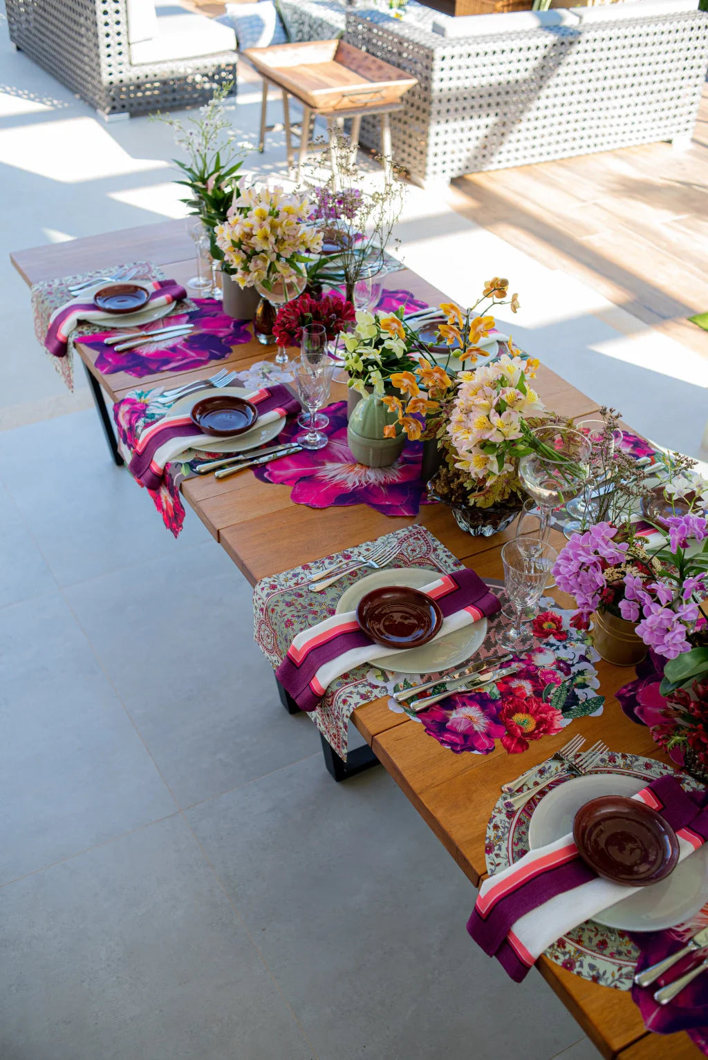 JOGO AMERICANO RETANGULAR DE TECIDO IMPERMEÁVEL - ESTAMPA LISA VIDA