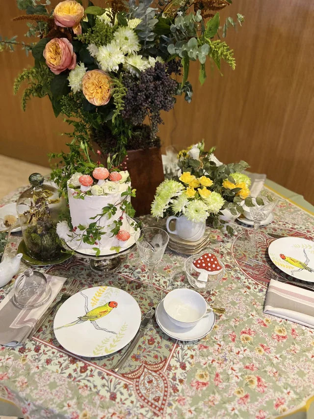 MANTEL ALMA - ESTAMPA LIBERTY FLORAL VERDE 