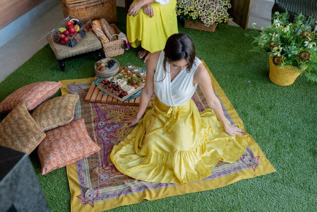 MANTEL ALMA - ESTAMPA CASHMERE AÇAFRÃO