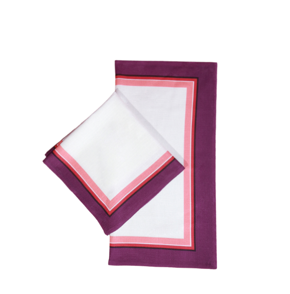 GUARDANAPO DE TECIDO EM LINHO PINK COM TOQUE MACIO - FAMÍLIA LA VIDA