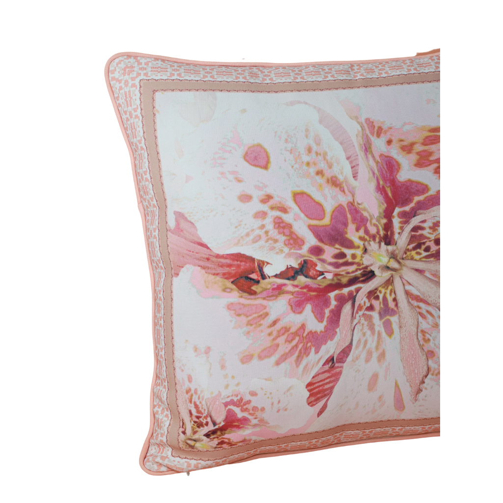 ALMOFADA ESTAMPA ORQUÍDEA ROSA 42X42 