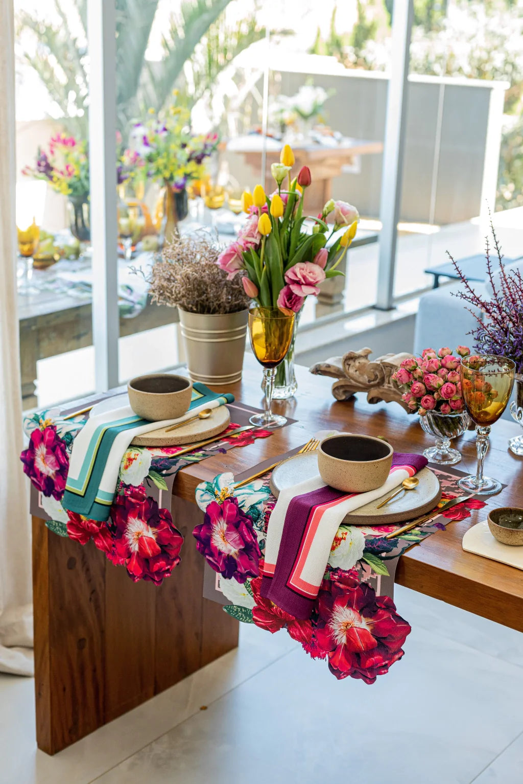 JOGO AMERICANO RETANGULAR DE TECIDO IMPERMEÁVEL - ESTAMPA LISA VIDA