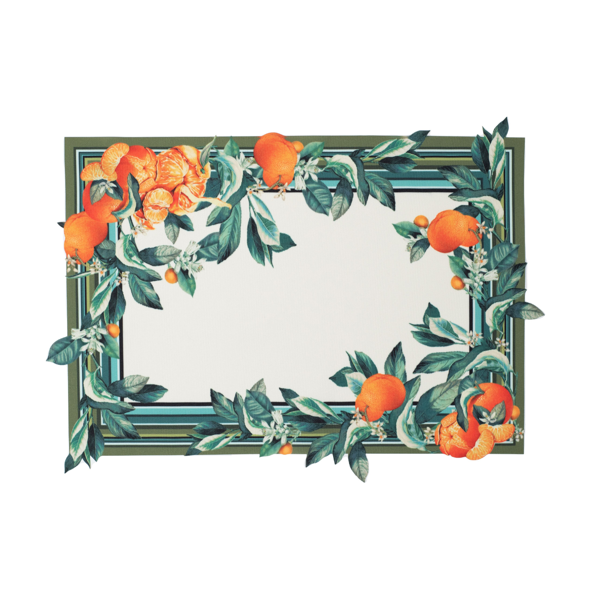 JOGO AMERICANO RETANGULAR DE TECIDO IMPERMEÁVEL - ESTAMPA LISA MANDARINA