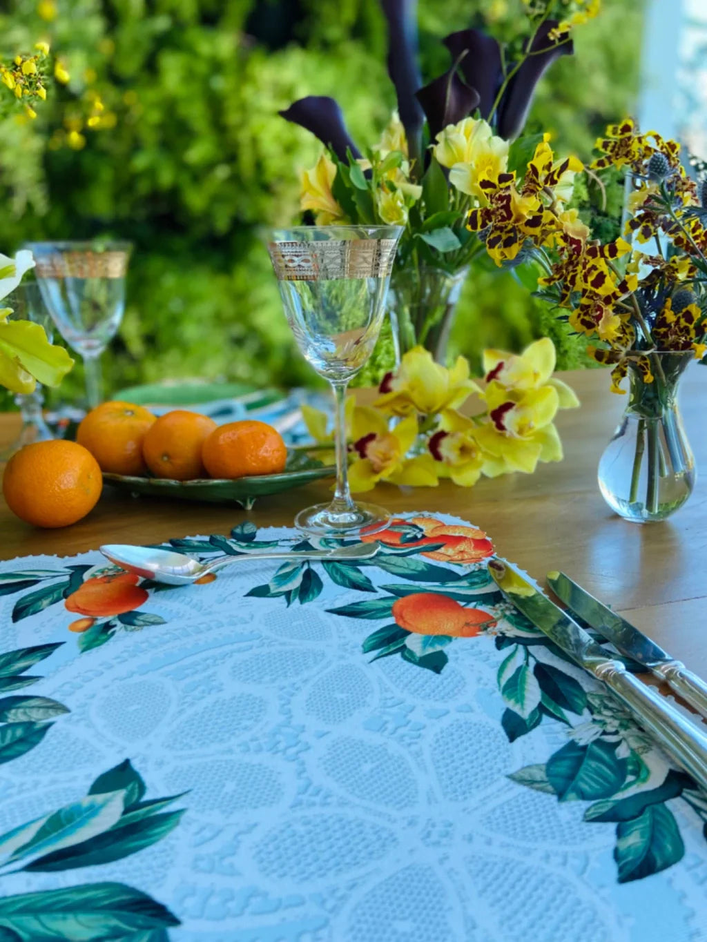 JOGO AMERICANO RETANGULAR DE TECIDO IMPERMEÁVEL - ESTAMPA RENDA RENASCENÇA